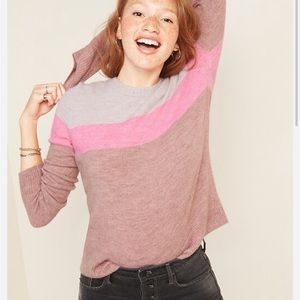 Old Navy Cozy Color Block Crew Neck Sweater